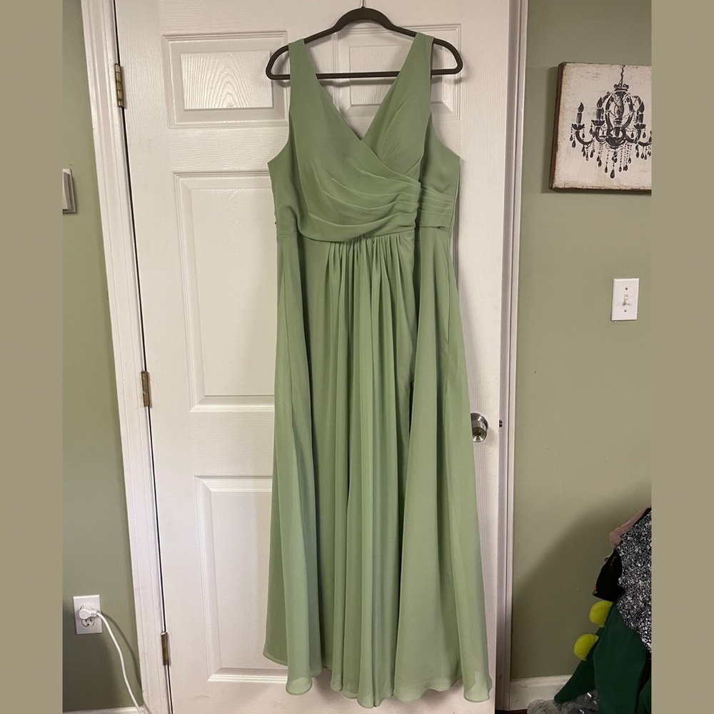 Soft Green Corset Back Bridesmaids Dress